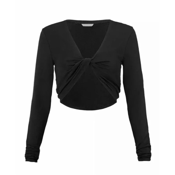 CAbi Tops - Cabi 3997 ATC Crop Top with Twisted Front Long Sleeve Size Large